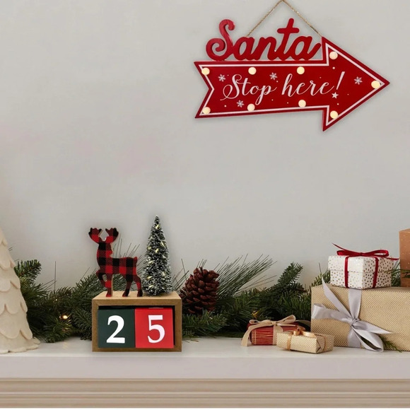 Plaid Elk and Tree Holiday Decor Brand New - Picture 10 of 13